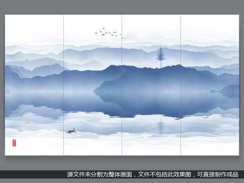 水墨山水背景墻