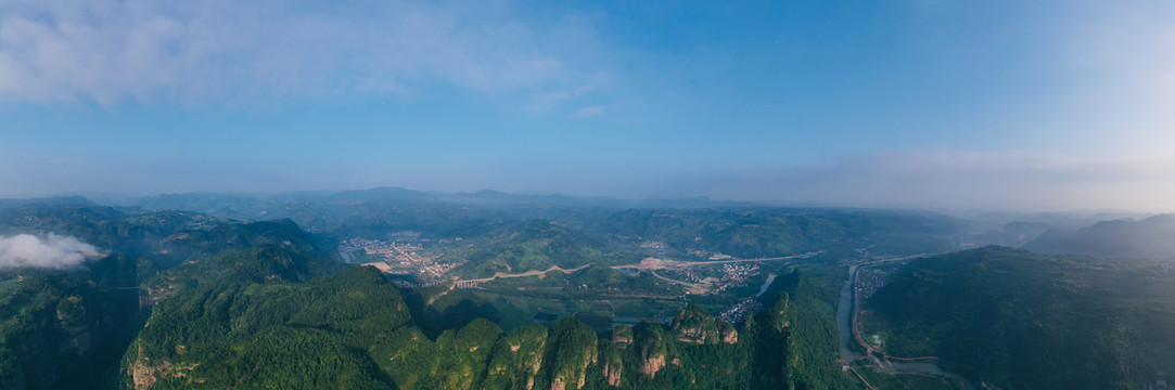 浙江绍兴新昌县穿岩十九峰航拍