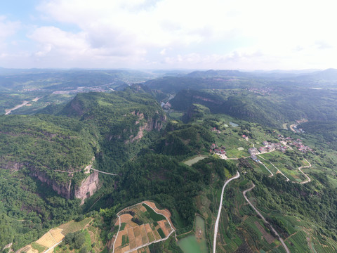 浙江绍兴新昌县穿岩十九峰航拍