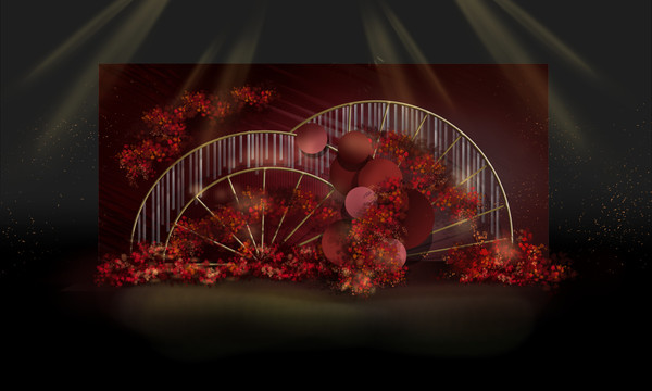 紅黑色現(xiàn)代幾何風合影區(qū)