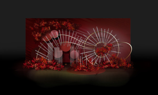 紅黑色現(xiàn)代幾何風(fēng)簽到區(qū)