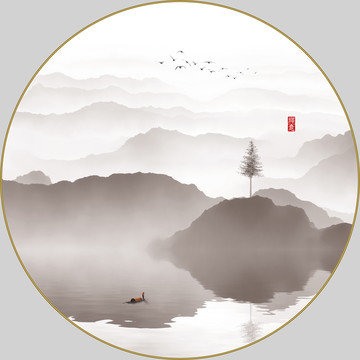 圓形山水