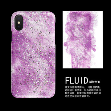 紫色油彩装饰手机壳