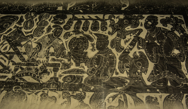 汉代画像石纺织图像