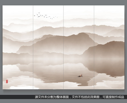 意境山水水墨裝飾畫