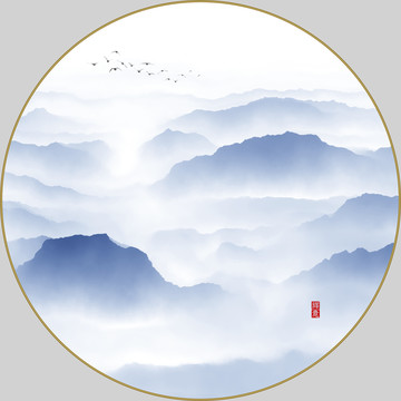 新中式抽象意境水墨畫