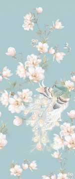 玉蘭花與孔雀