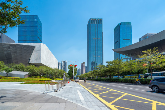 深圳市民中心建筑景观天际线