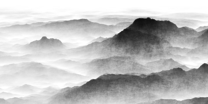 水墨山