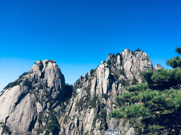 迎客松 山 蓝天