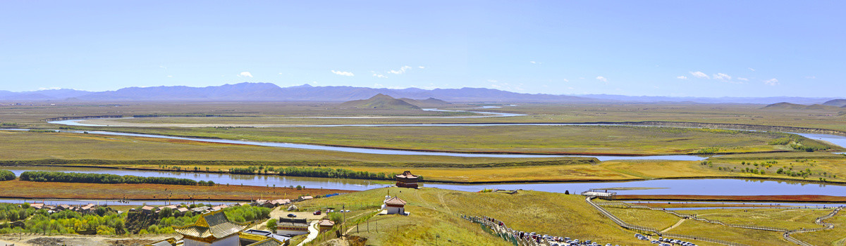 九曲黄河第一湾俯拍全景