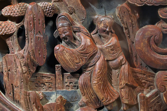 古代人物故事传统木雕