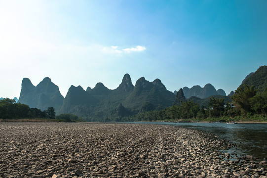 桂林山水漓江漂流无框画