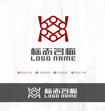 H字母标志鼎型LOGO