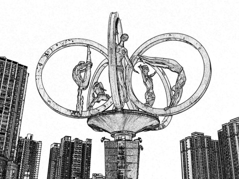 五環(huán)運動雕塑