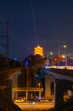 湖北武汉两江四岸灯光秀夜景风光