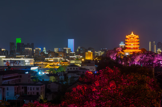 湖北武汉两江四岸灯光秀夜景风光