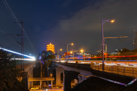 湖北武汉两江四岸灯光秀夜景风光