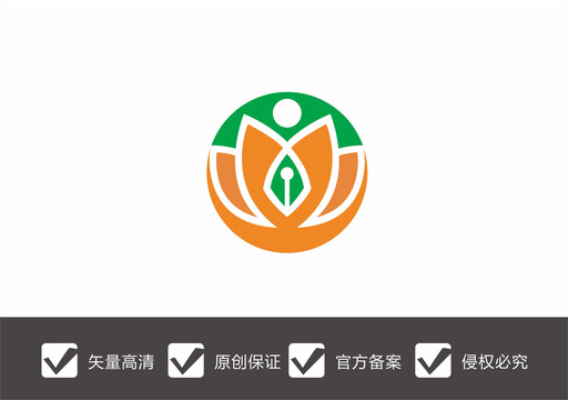 莲花教育钢笔LOGO