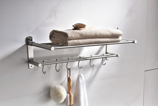 5-不锈钢双层折叠浴巾架