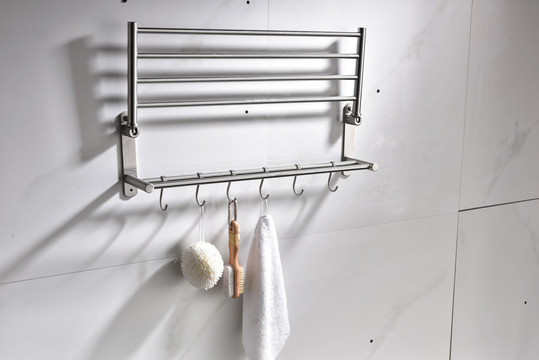不锈钢活动折叠浴巾架