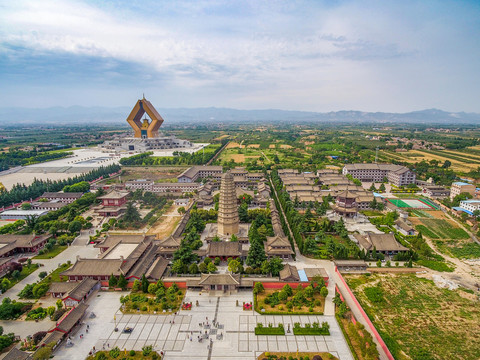 航拍扶风法门文化景区