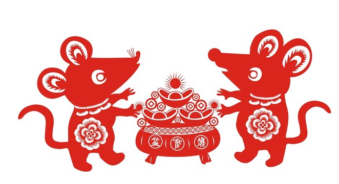 鼠年剪紙