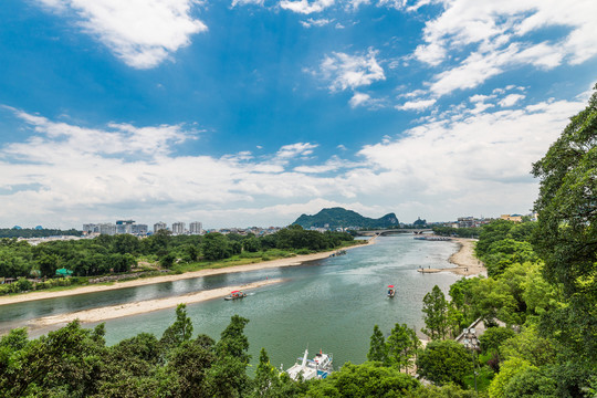 广西桂林城区全景