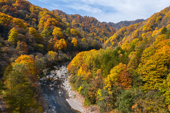 航拍光雾山大兰沟