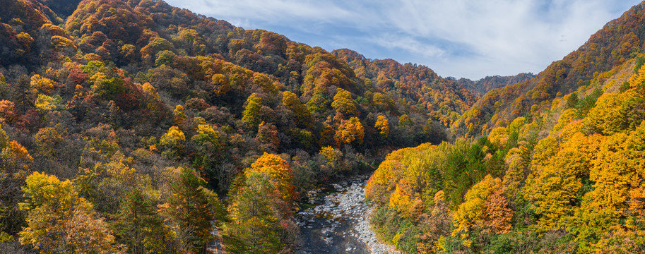 航拍光雾山大兰沟