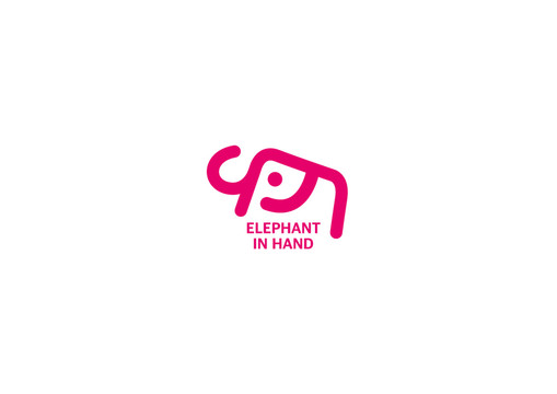抽象大象logo簡約線條
