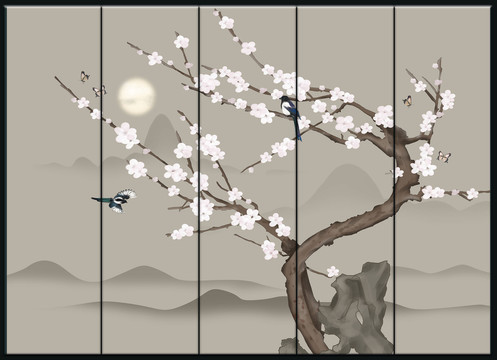 中式花鳥裝飾