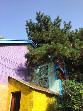 彩虹小屋紫墙