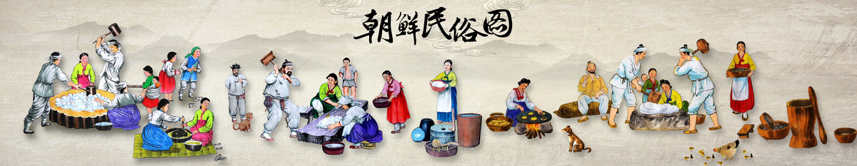 朝鮮民俗韓式美食壁畫韓國泡菜