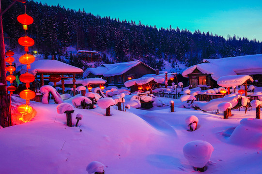 东北雪乡夜景