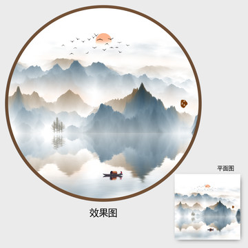 抽象意境水墨畫