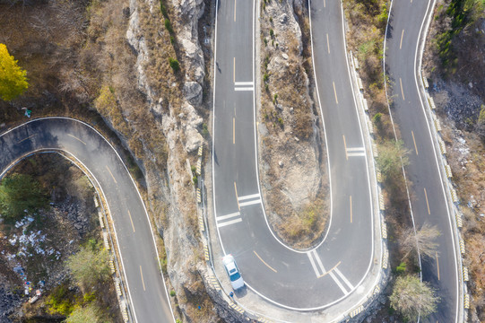 航拍盘山公路