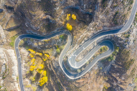 航拍盘山公路