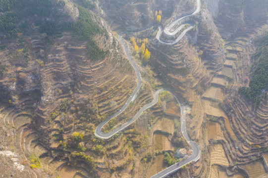 航拍盘山公路