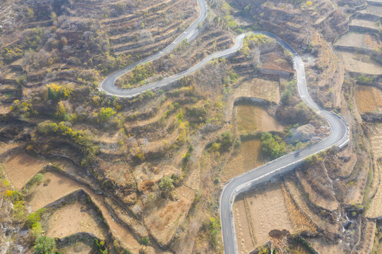 航拍盘山公路