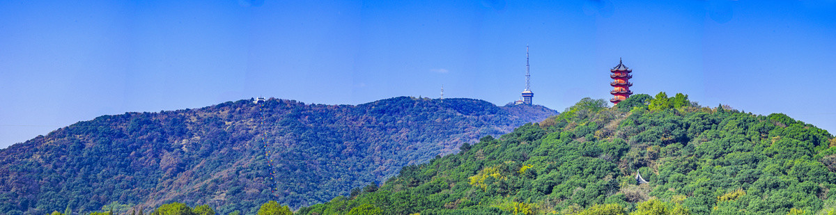 无锡地标锡山惠山全景图