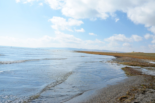 青海湖边