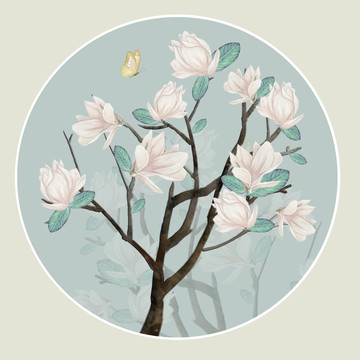玉蘭花裝飾畫(huà)