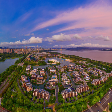 鸟瞰深圳欢乐海岸全景