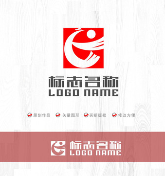 凤凰飞鸟CG字母logo