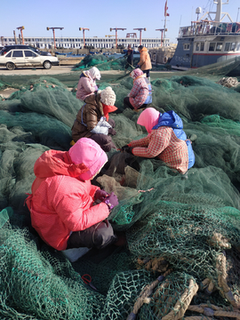 渔女织网