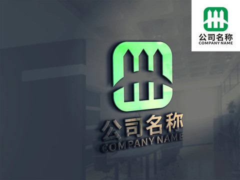 栅栏简约图形logo