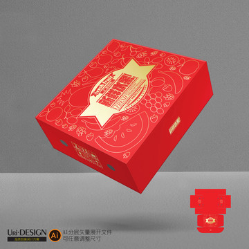 水果禮盒包裝設(shè)計展開圖