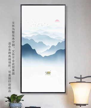 山水挂画墙画壁画