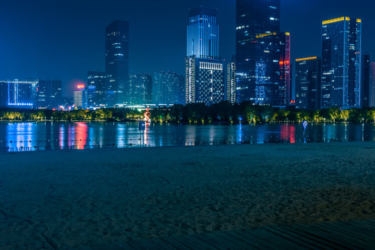 合肥天鹅湖夜景